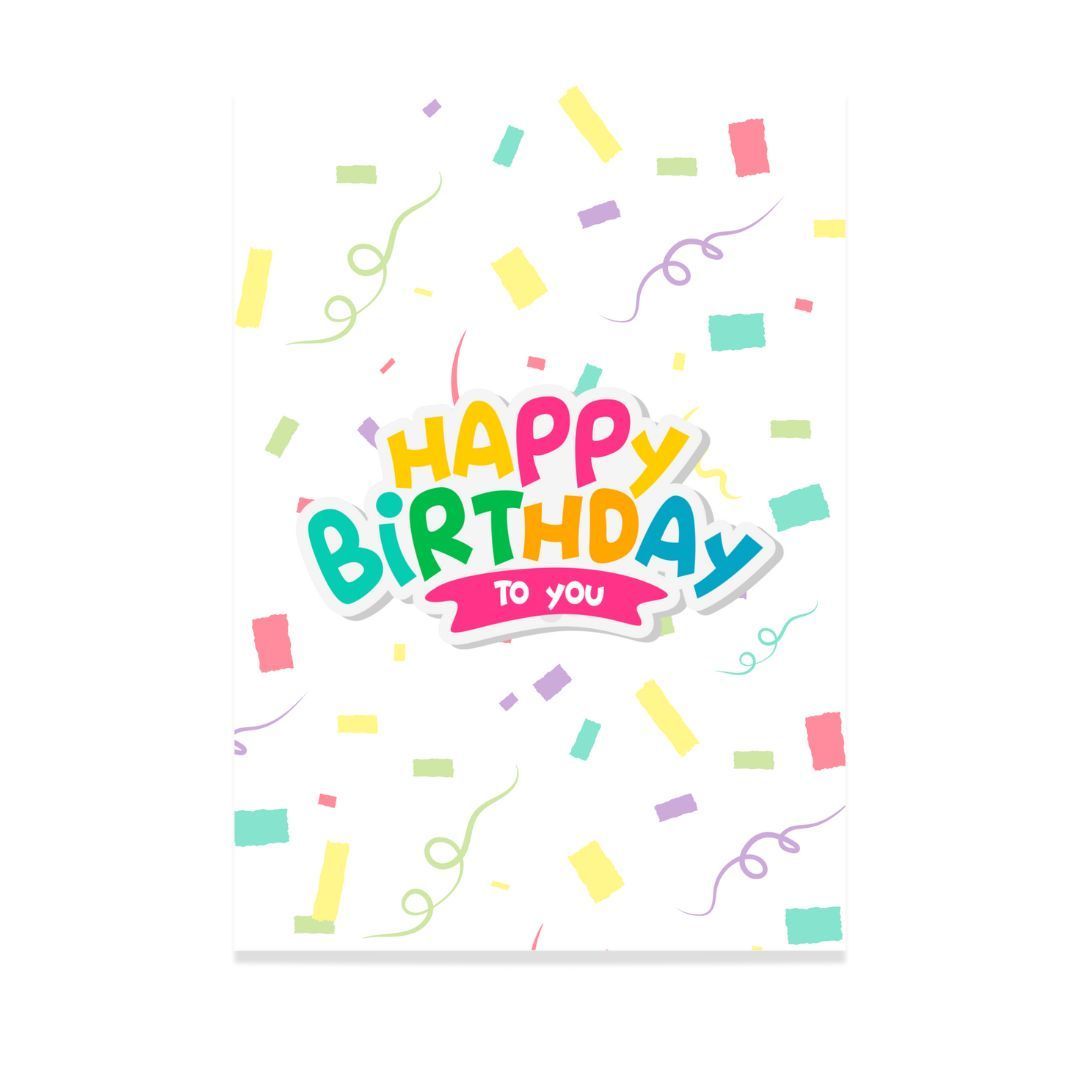 Birthday Confetti Colorful Customizable Card Print