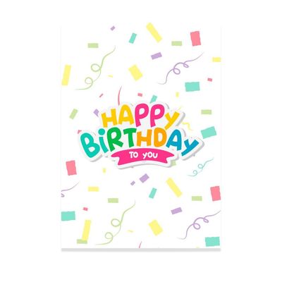 Birthday Confetti Colorful Customizable Card Print