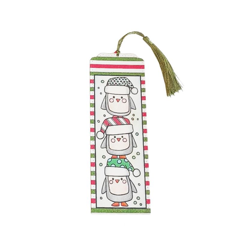 Penguins Hand colored Bookmark