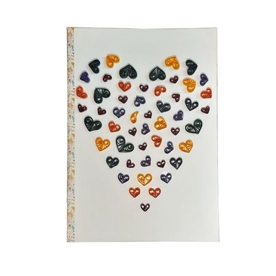 Multi-Color Small Hearts Quilling Greeting Card