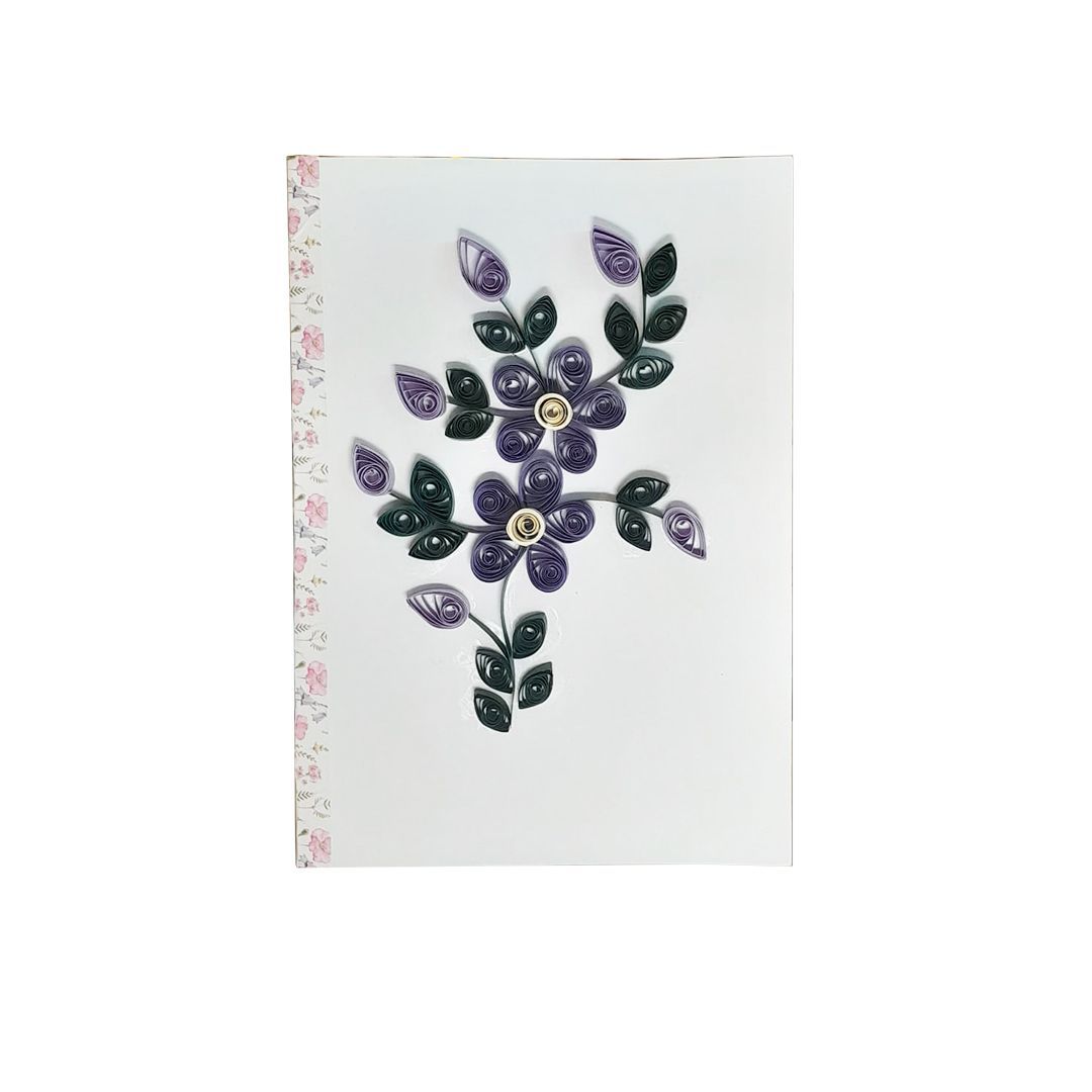 Violet Flower Handmade Quilling Greeting Card