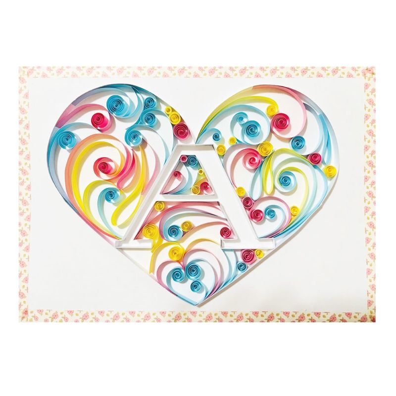 Heart Initial Quilling Greeting Card