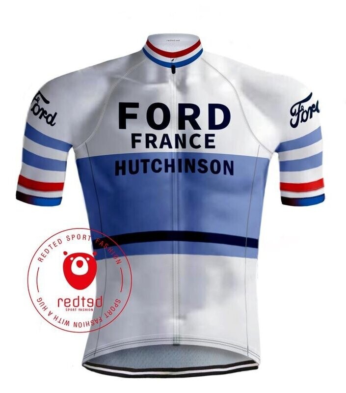 RETRO WIELERSHIRT FORD WIT/BLAUW - REDTED