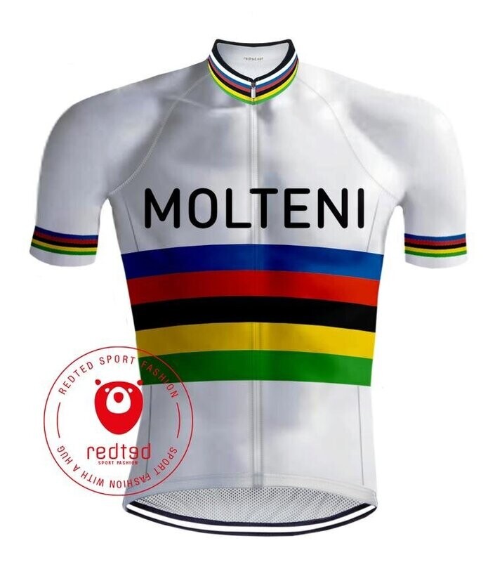 RETRO WIELERSHIRT MOLTENI REGENBOOG - REDTED