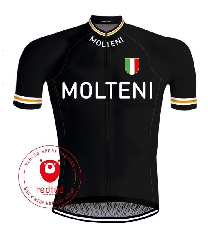 RETRO WIELERSHIRT MOLTENI ZWART - REDTED