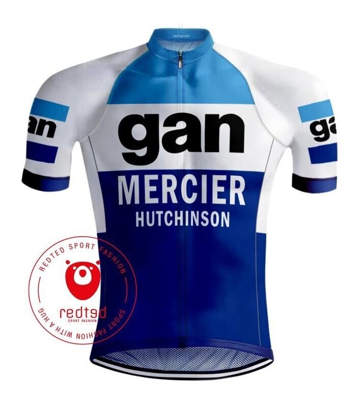 RETRO WIELERSHIRT GAN MERCIER BLAUW - REDTED