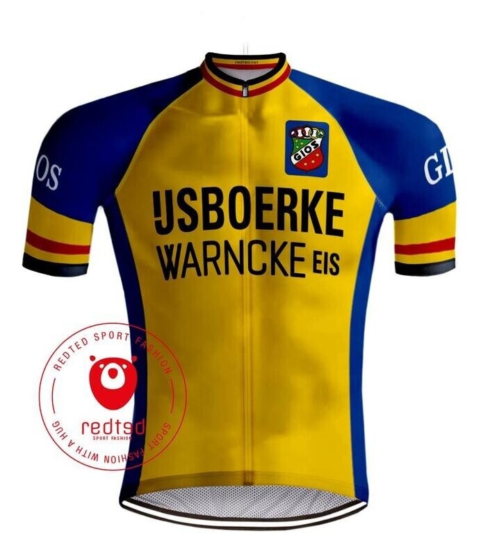 RETRO WIELERSHIRT IJSBOERKE WARNCKE GEEL - REDTED
