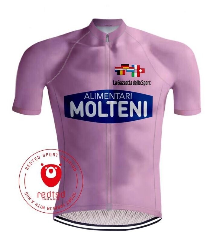 RETRO WIELERSHIRT MOLTENI GIRO D'ITALIA ROZE - REDTED