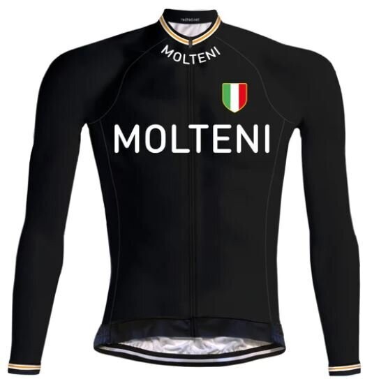 RETRO WIELERSHIRT WINTER MOLTENI ZWART (FLEECE)