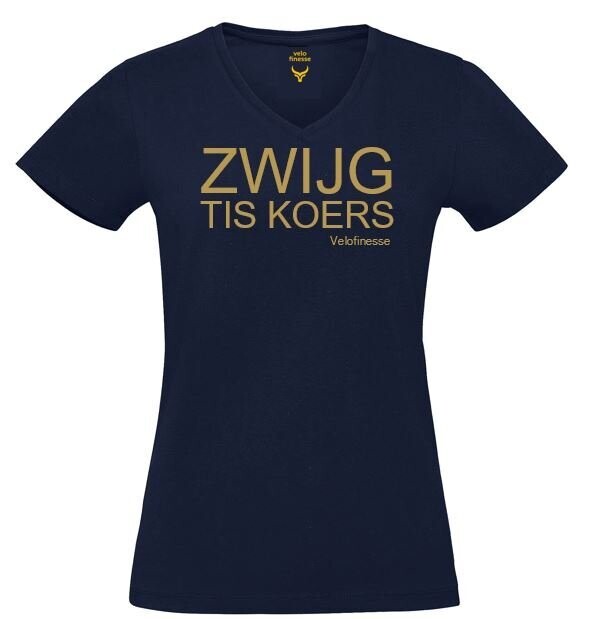 T-shirt ZWIJG TIS KOERS Dames Navy