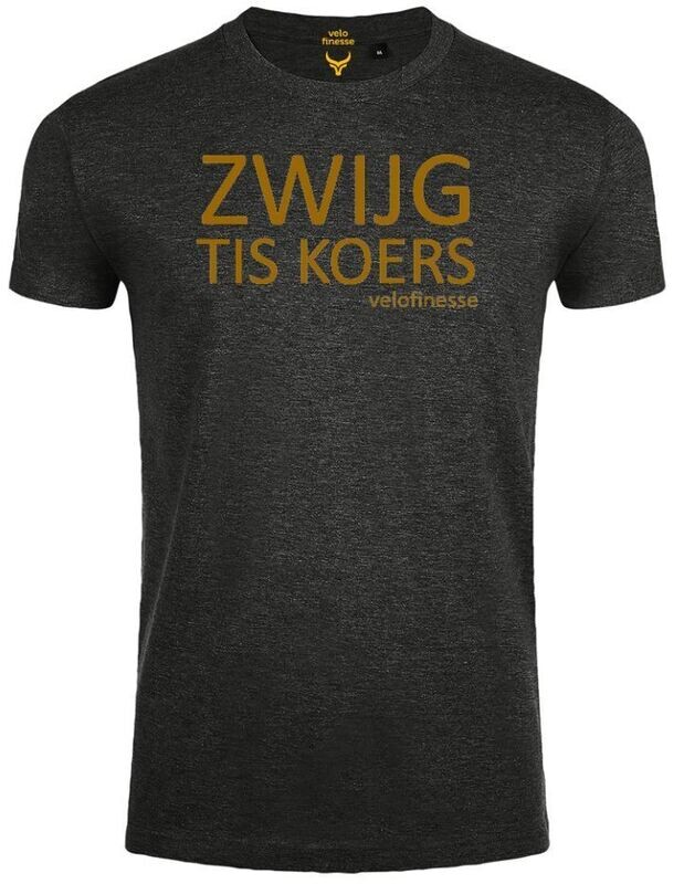 T-Shirt "ZWIJG TIS KOERS" Choral Gold