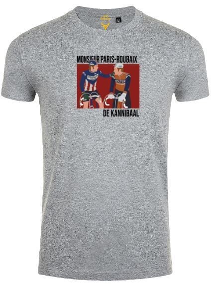 T-Shirt "Monsieur Paris-Roubaix & De Kannibaal" - Grijs (Kleine print)