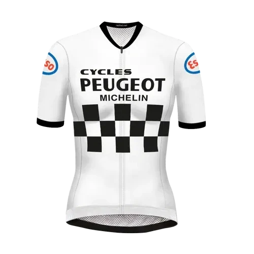 RETRO DAMES WIELERSHIRT PEUGEOT WIT
