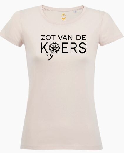 T-Shirt "ZOT VAN DE KOERS" Dames Zalmroze