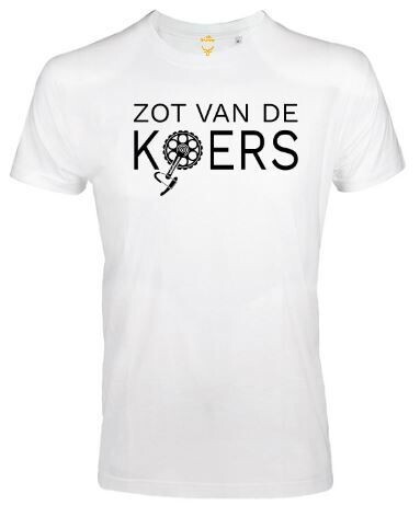 T-Shirt "ZOT VAN DE KOERS" Wit