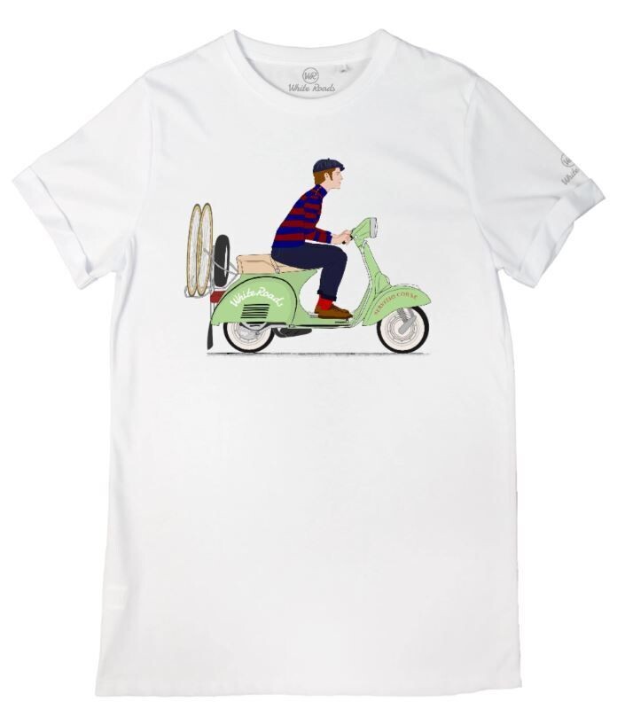 t-shirt white roads m_vespa