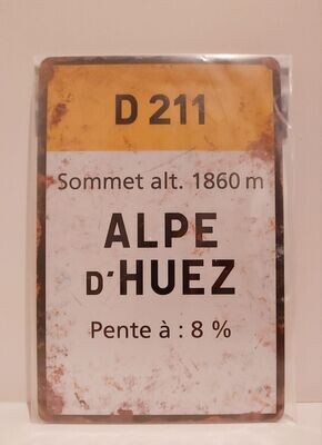 Vintage stijl fietsbord - Alpe d'Huez