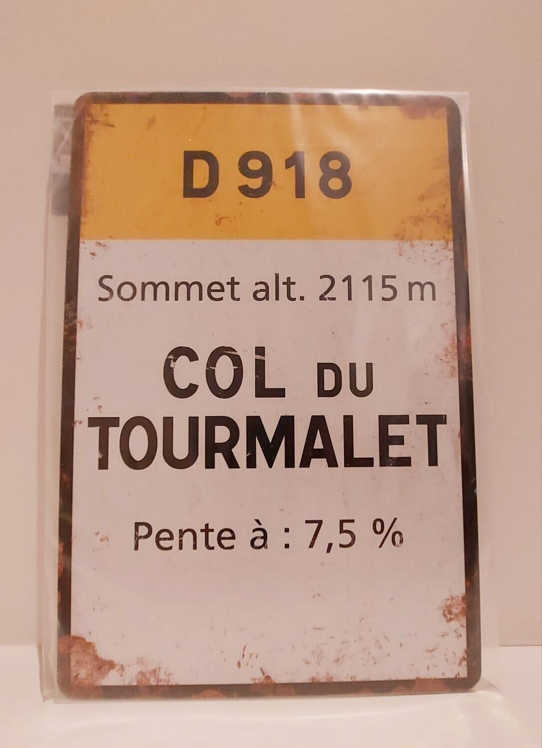 Vintage stijl fietsbord - Tourmalet