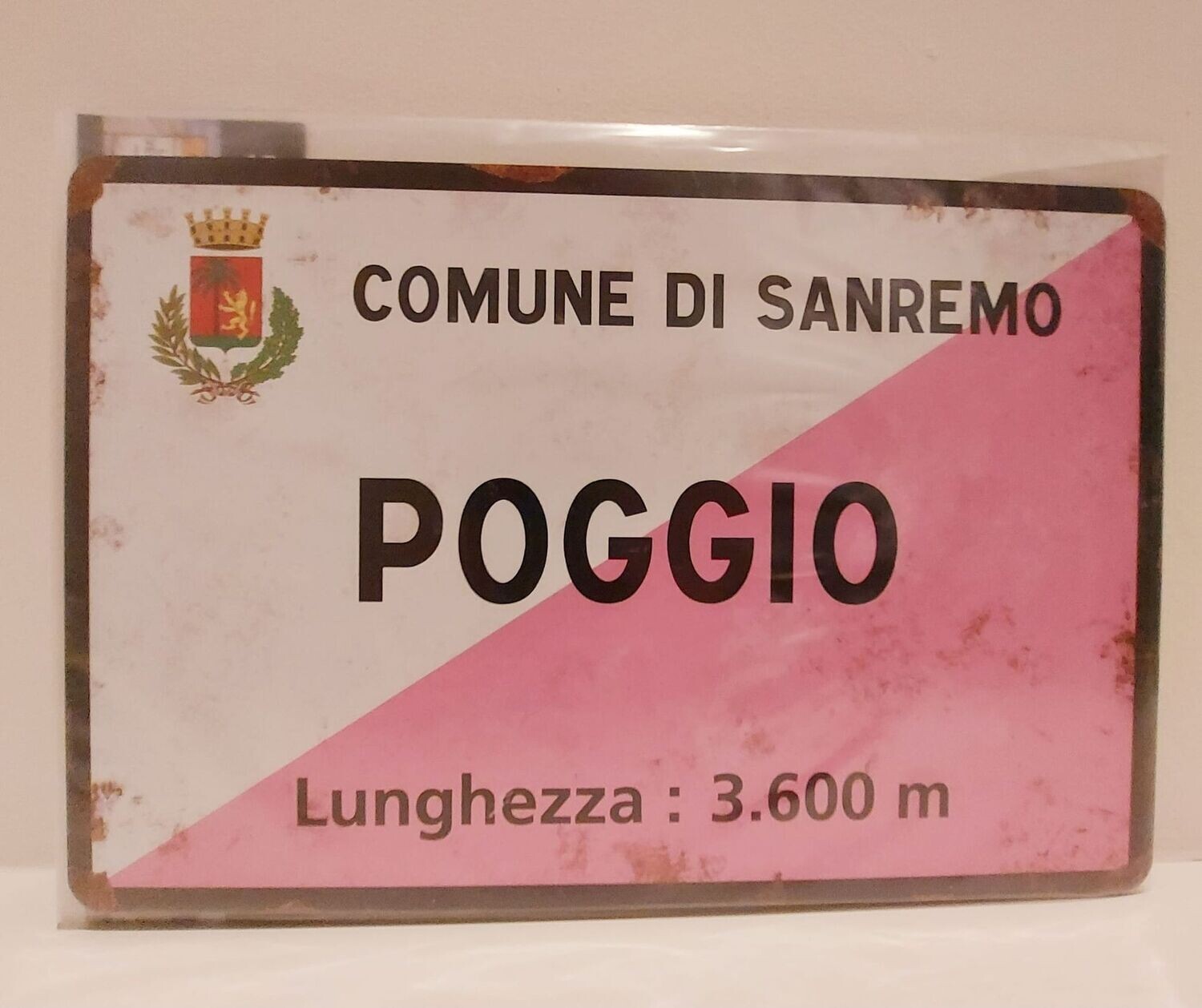 Vintage stijl fietsbord - Poggio