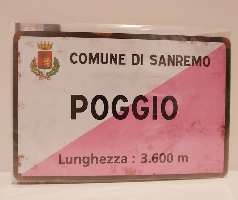 Vintage stijl fietsbord - Poggio
