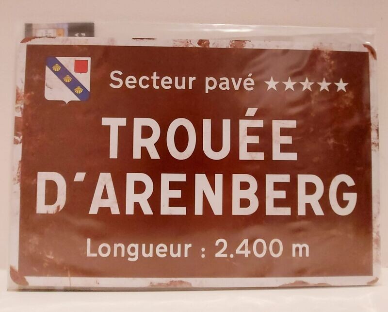 Vintage stijl fietsbord - Trouée d'arenberg