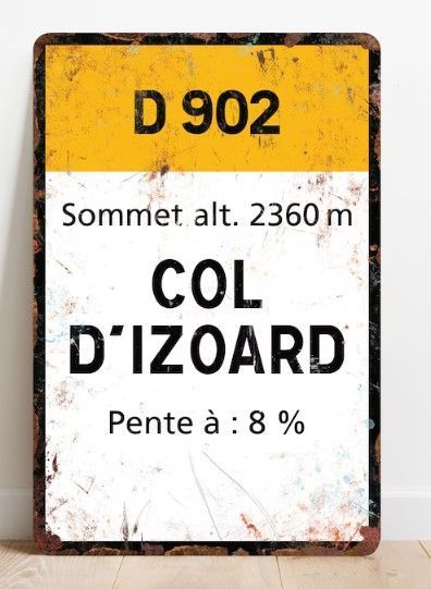 Vintage stijl fietsbord - Col D'IZOARD