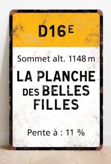 Vintage stijl fietsbord - La Planche des belles filles
