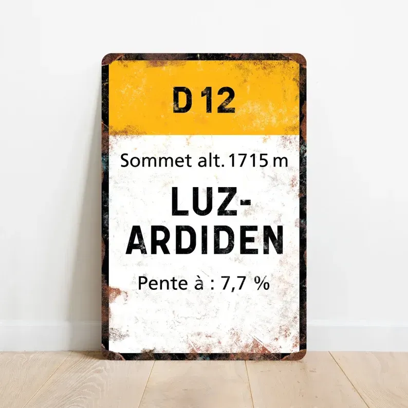 Vintage stijl fietsbord - Luz-ardiden