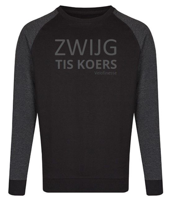 Trui "ZWIJG TIS KOERS" Zwart/grijs