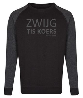 Trui "ZWIJG TIS KOERS" Zwart/grijs