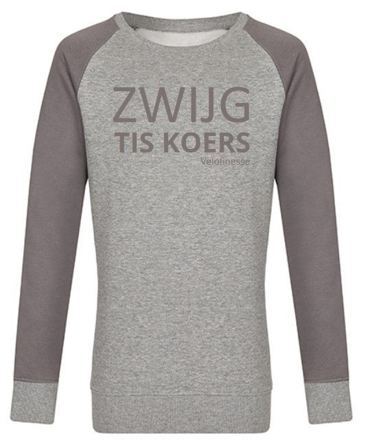 Trui "ZWIJG TIS KOERS" Grijs/grijs