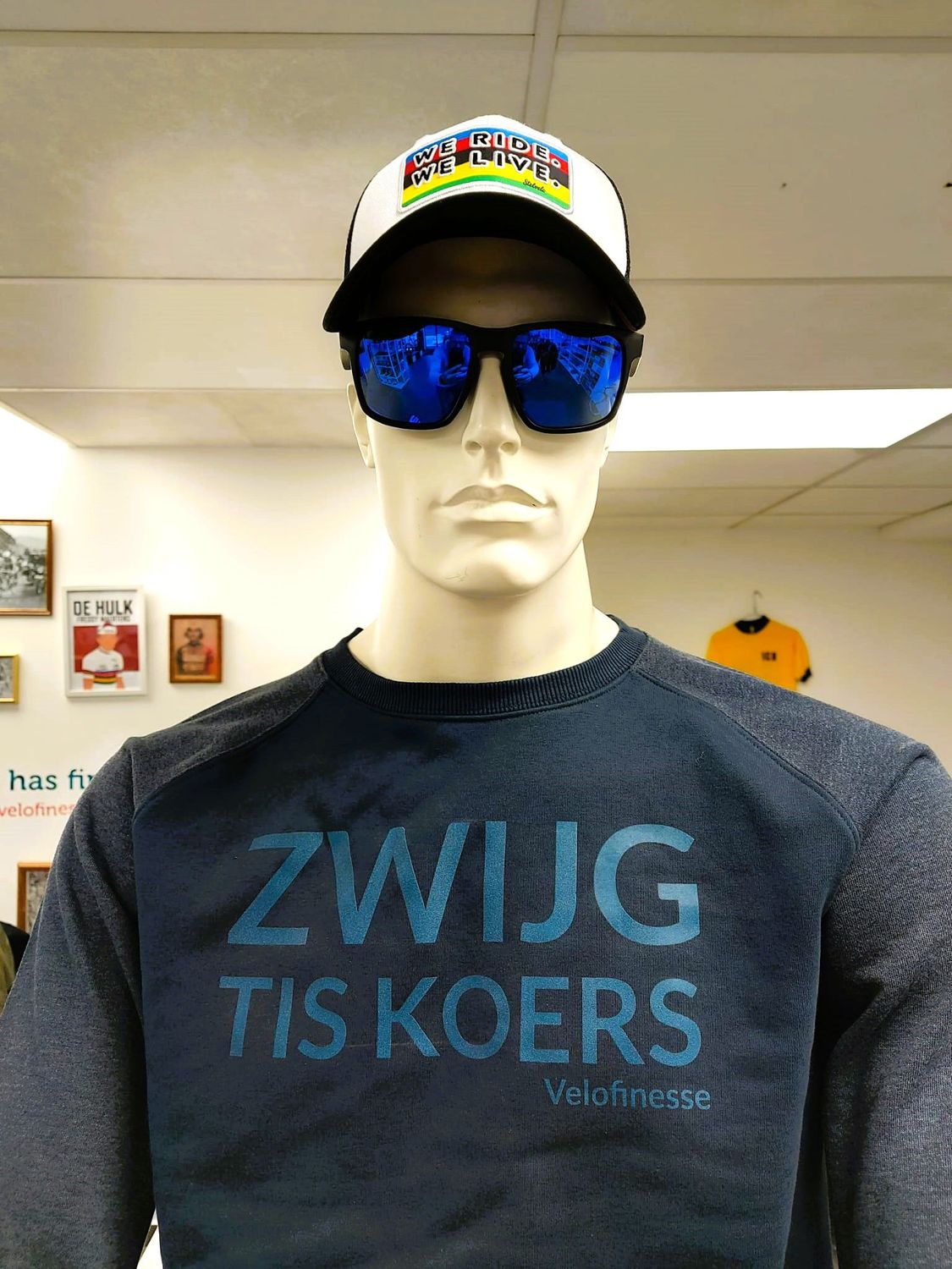 Trui "ZWIJG TIS KOERS" Navy/Grijs