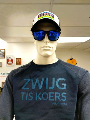 Trui "ZWIJG TIS KOERS" Navy/Grijs