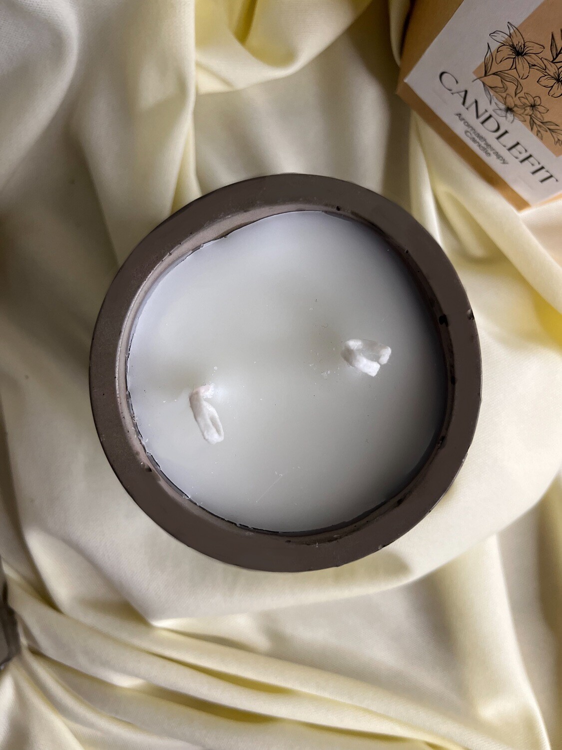 Double Wick Concrete Candle