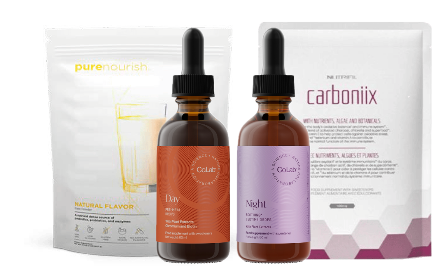 DAY & NIGHT + CARBONIIX + PURENOURISH (guide offert + recettes)