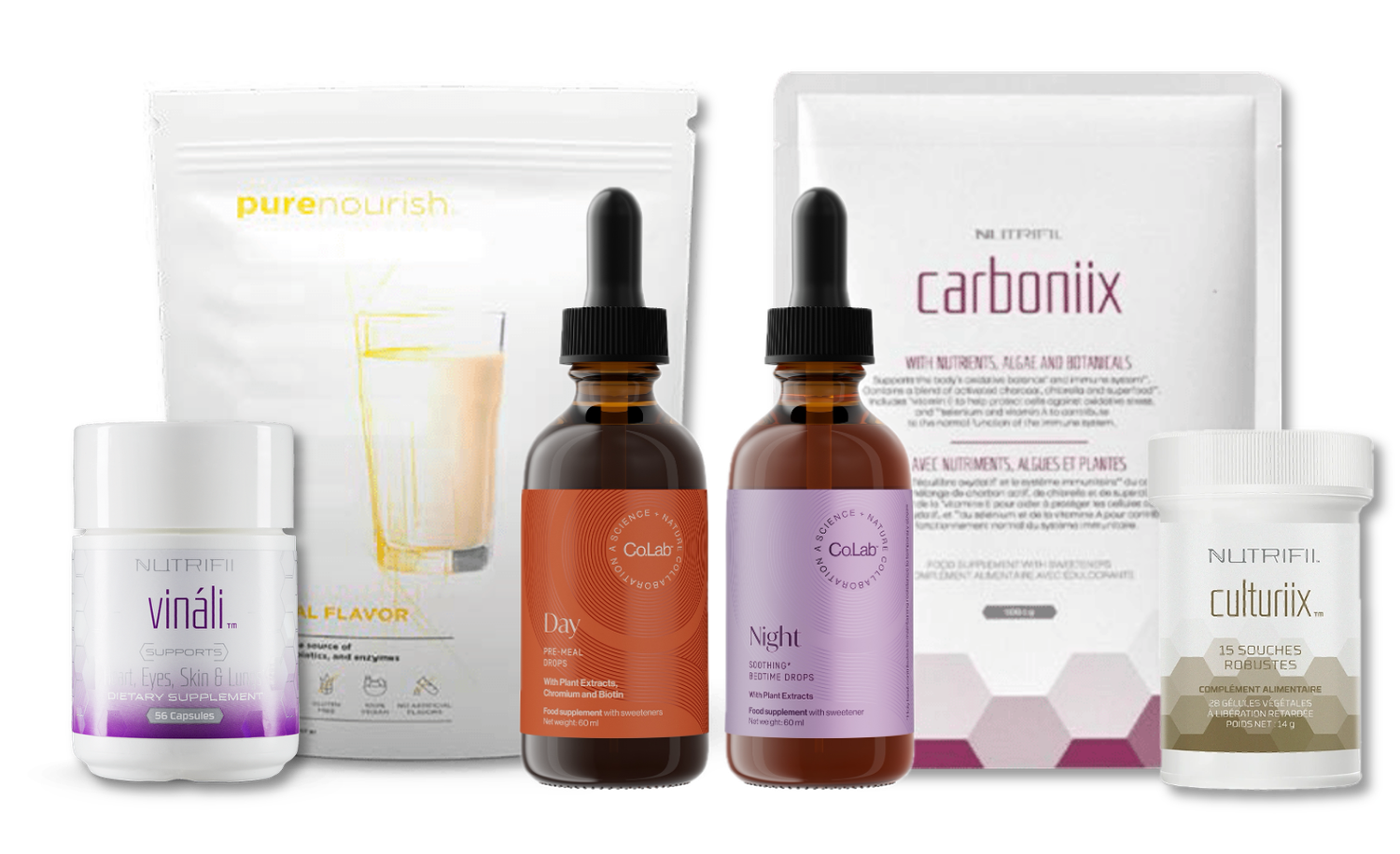 DAY & NIGHT + CARBONIIX + PURENOURISH + VINALI + CULTURIIX (guide offert + recettes)