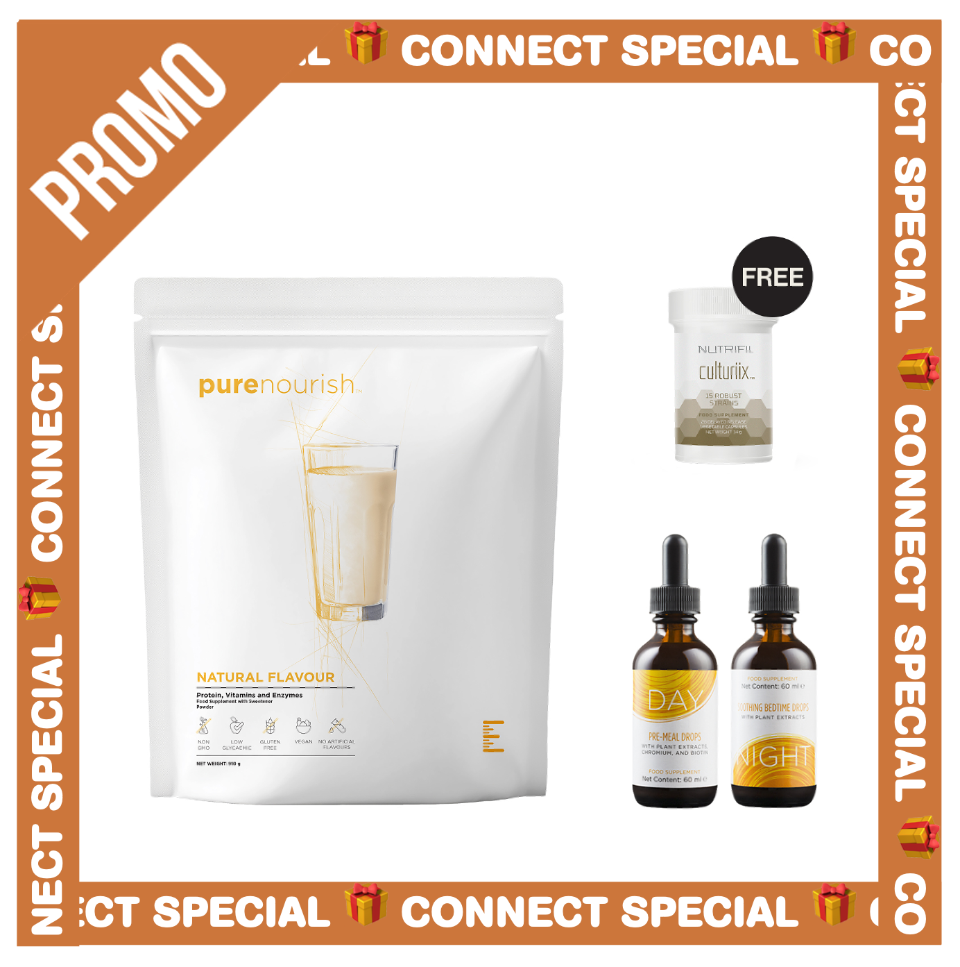 Tropfen & PureNourish + GRATIS Culturiix (Leitfaden angeboten + Rezepte)