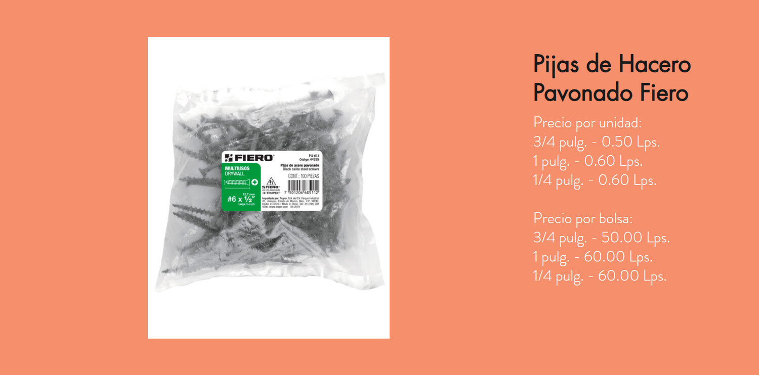 Pijas de hacero pavonado Fiero