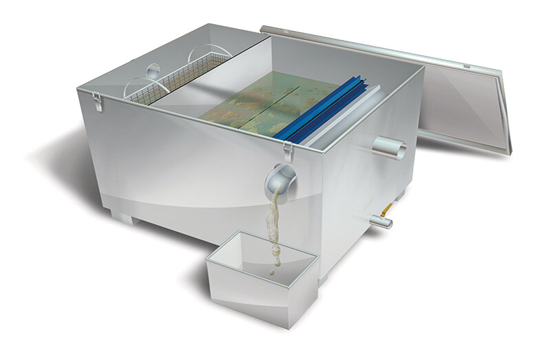 Separador de grasas de acero inoxidable Biotanks GRXA Biogras Inox automático