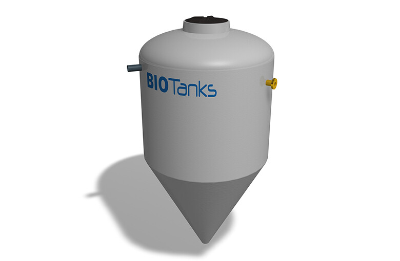 Decantador de lodos troncocónico cerrado para enterrar Biotanks DLTE