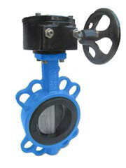 Válvula de mariposa tipo Wafer Hispaval con disco Inoxidable AISI 316 con manoreductor