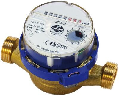 Contador de agua de chorro único Apator JS Master C+ MID R160 latón