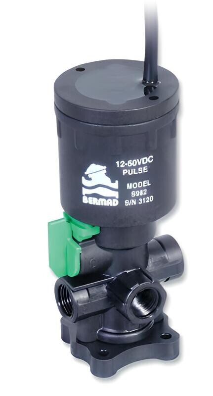 Solenoide para riego Bermad 3 vías plástico 12-50V DC Latch S982-P-3W