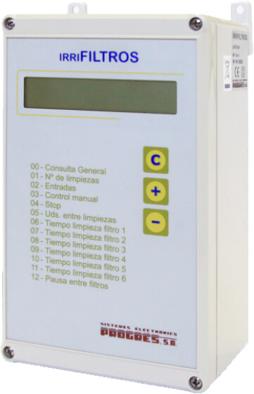 Programador Agronic Irrifiltros para manejar 6 filtros de riego