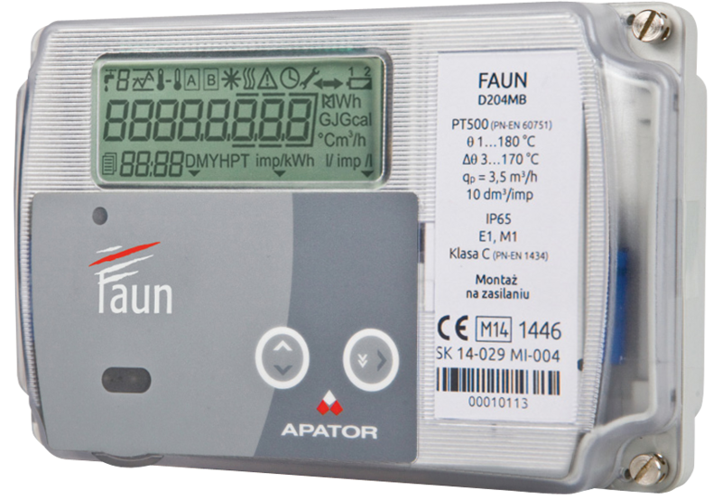 Calculador electrónico para contadores de energía Apator FAUN térmico