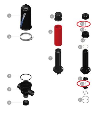 Kit de resortes del filtro automático de anillas para riego Azud Helix automatic Kit de resortes del filtro automático de anillas para riego Azud Helix automatic