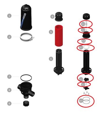 Kit de mantenimiento del filtro automático de anillas para riego Azud Helix automatic Kit de mantenimiento del filtro automático de anillas para riego Azud Helix automatic