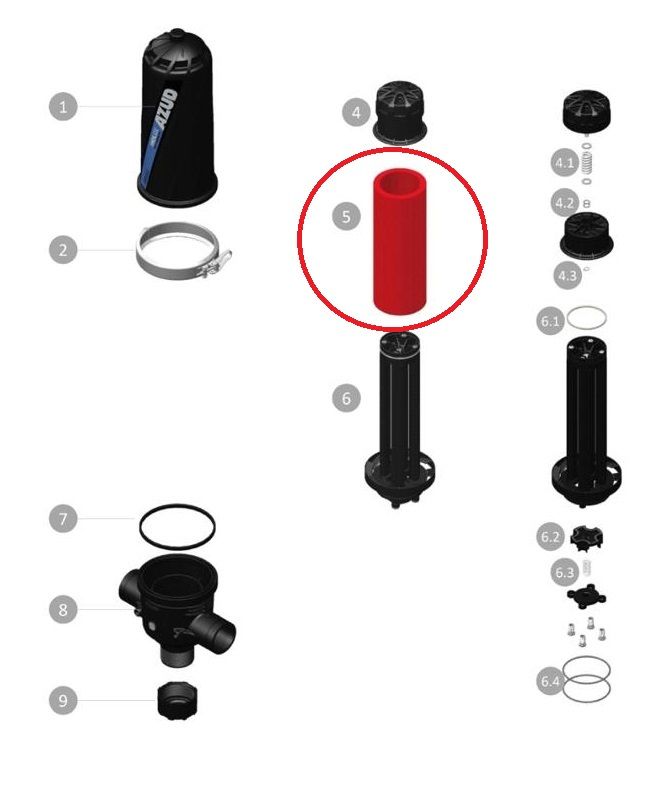 Juego de anillas para el filtro automático para riego Azud Helix automatic Juego de anillas para el filtro automático para riego Azud Helix automatic