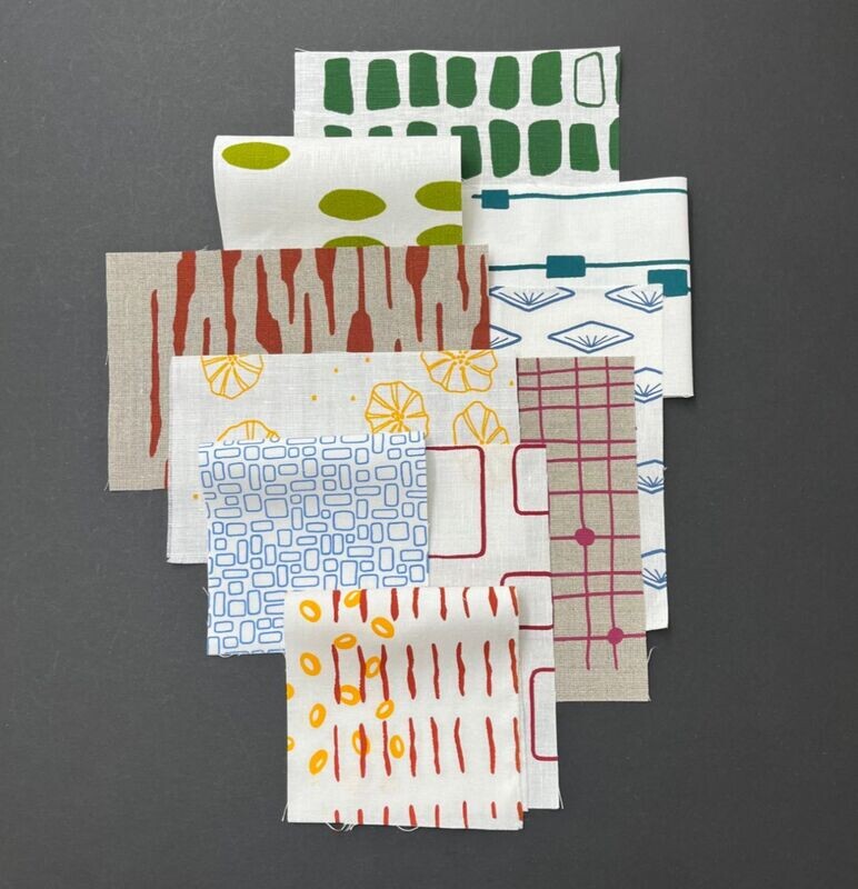 Sample Packs of screen printed fabric, Choose a colour: autumn mixed colours