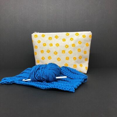 Yellow Tiles Linen Project Pouch